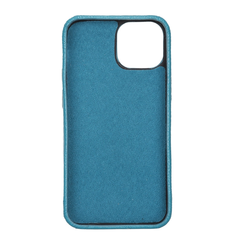 iPhone 13 Mini Turquoise Leather Snap-On Case with Card Holder - Hardiston - 4