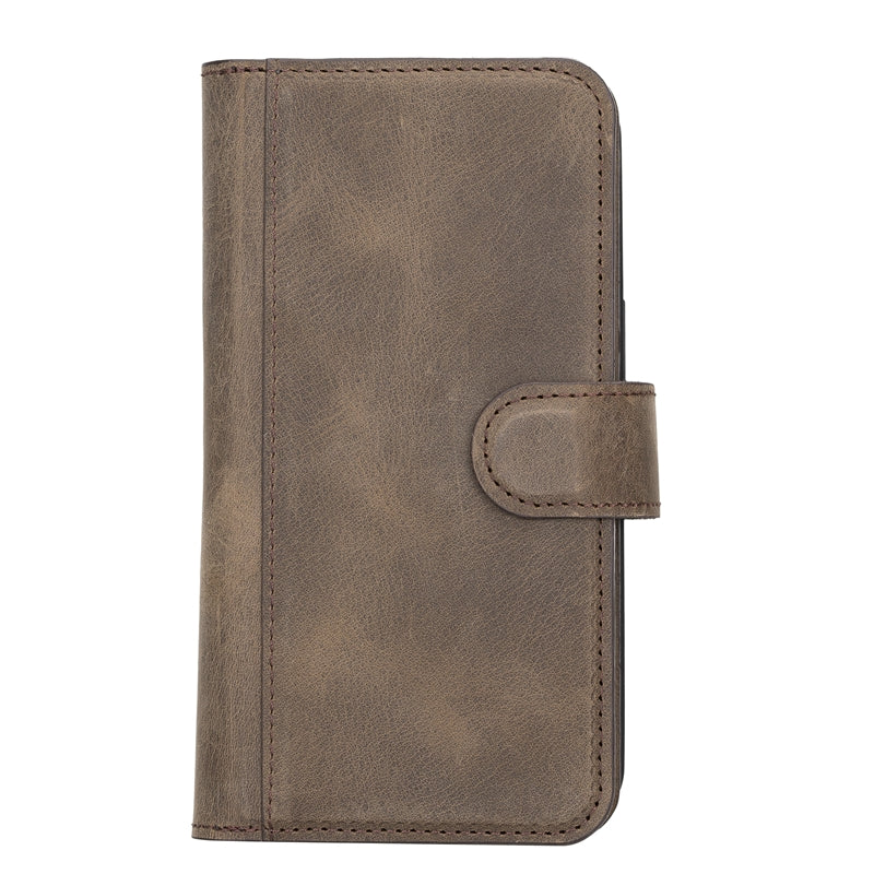 iPhone 13 Mocha Leather Detachable Dual 2-in-1 Wallet Case with Card Holder and MagSafe - Hardiston - 5