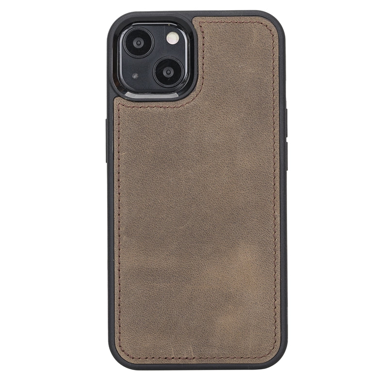 iPhone 13 Mocha Leather Detachable Dual 2-in-1 Wallet Case with Card Holder and MagSafe - Hardiston - 7