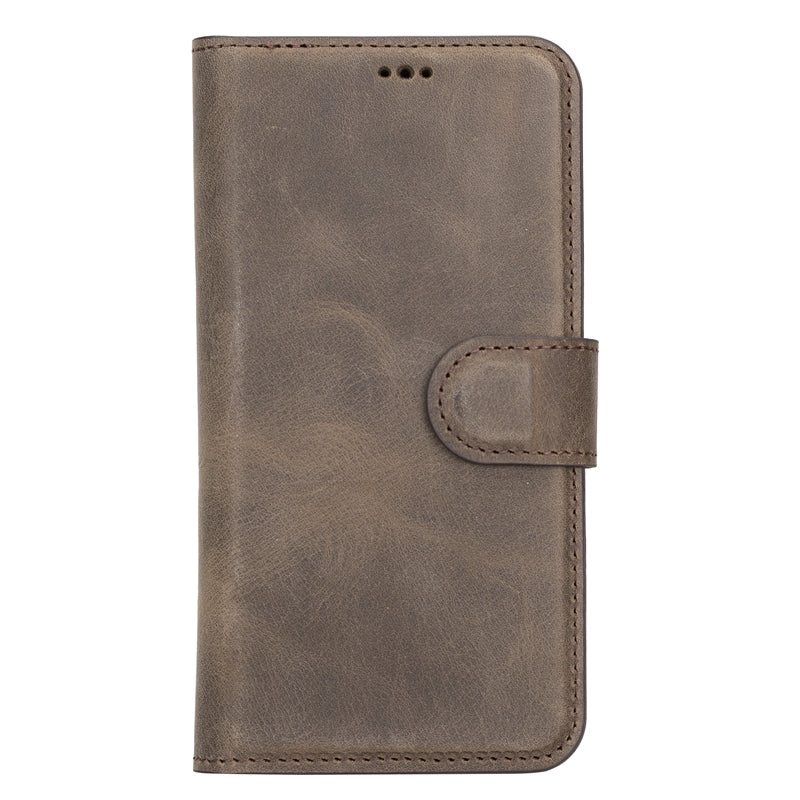 iPhone 13 Mocha Leather Detachable 2-in-1 Wallet Case with Card Holder and MagSafe - Hardiston - 3