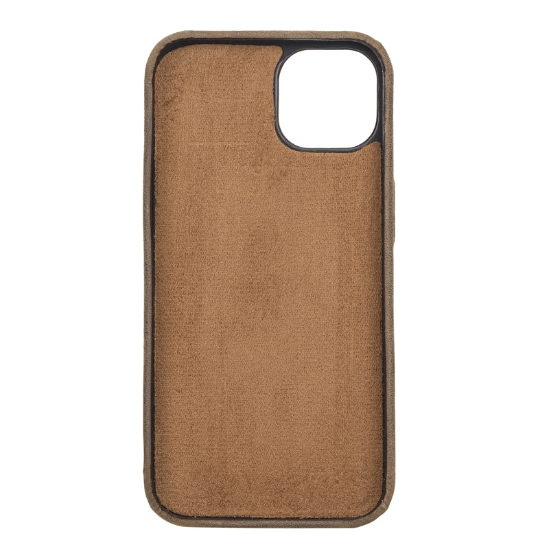 iPhone 13 Mocha Leather Snap-On Case with Card Holder - Hardiston - 4