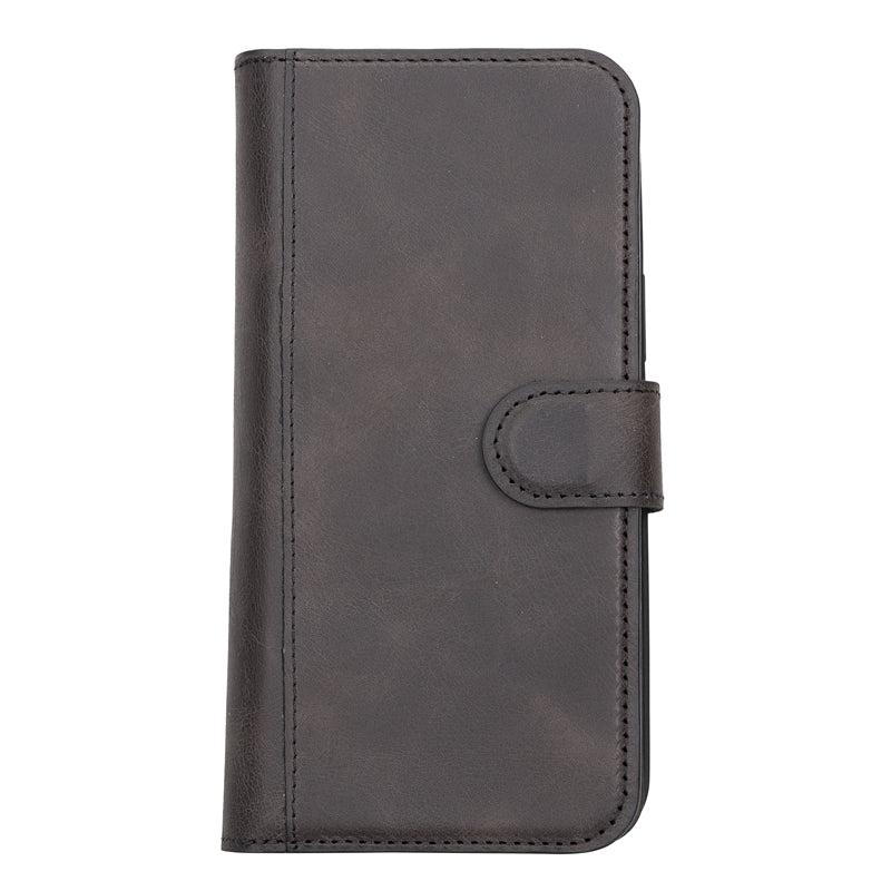 iPhone 13 Pro Black Leather Detachable Dual 2-in-1 Wallet Case with Card Holder and MagSafe - Hardiston - 5