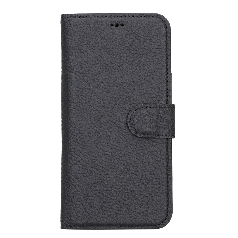 iPhone 13 Pro Black Leather Detachable 2-in-1 Wallet Case with Card Holder and MagSafe - Hardiston - 3