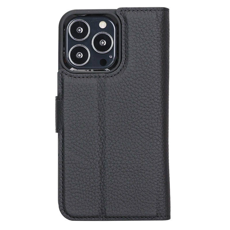 iPhone 13 Pro Black Leather Detachable 2-in-1 Wallet Case with Card Holder and MagSafe - Hardiston - 4
