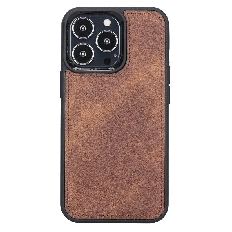 iPhone 13 Pro Brown Leather Detachable 2-in-1 Wallet Case with Card Holder and MagSafe - Hardiston - 5