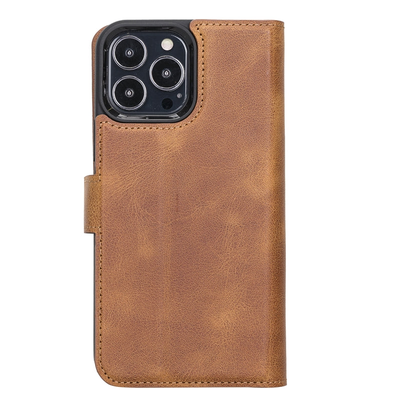 iPhone 13 Pro Max Amber Leather Detachable Dual 2-in-1 Wallet Case with Card Holder and MagSafe - Hardiston - 6