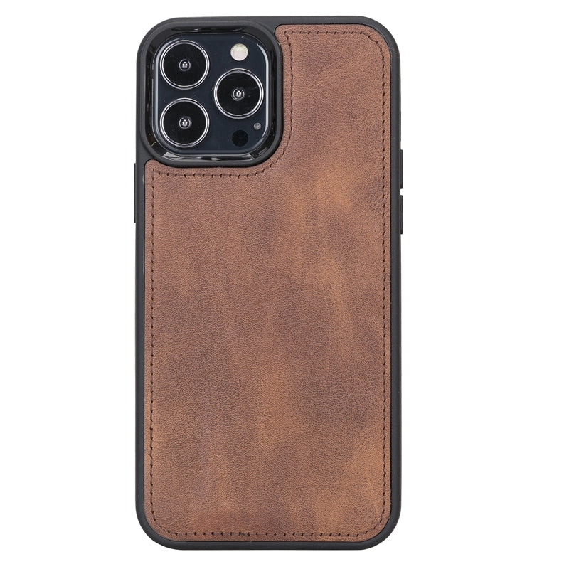 iPhone 13 Pro Max Brown Leather Detachable Dual 2-in-1 Wallet Case with Card Holder and MagSafe - Hardiston - 7