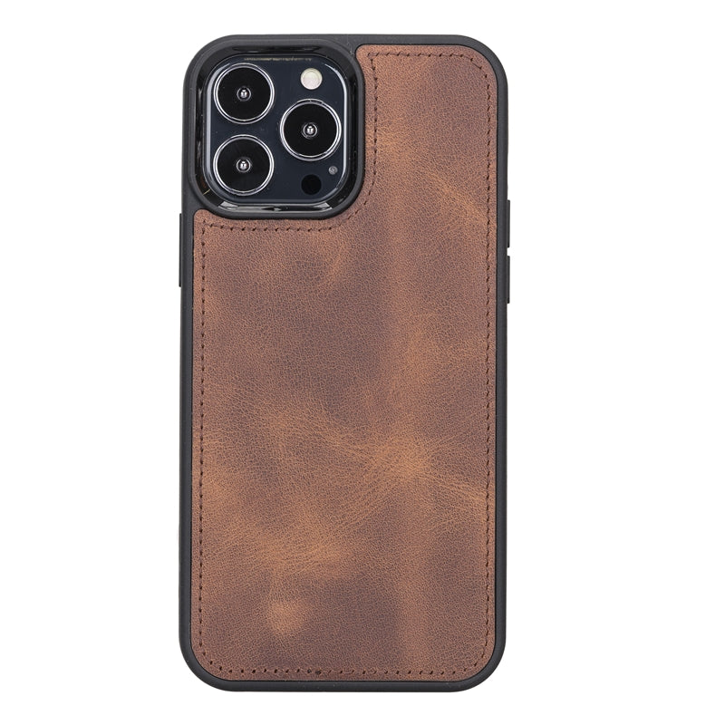 iPhone 13 Pro Max Brown Leather Detachable 2-in-1 Wallet Case with Card Holder and MagSafe - Hardiston - 5