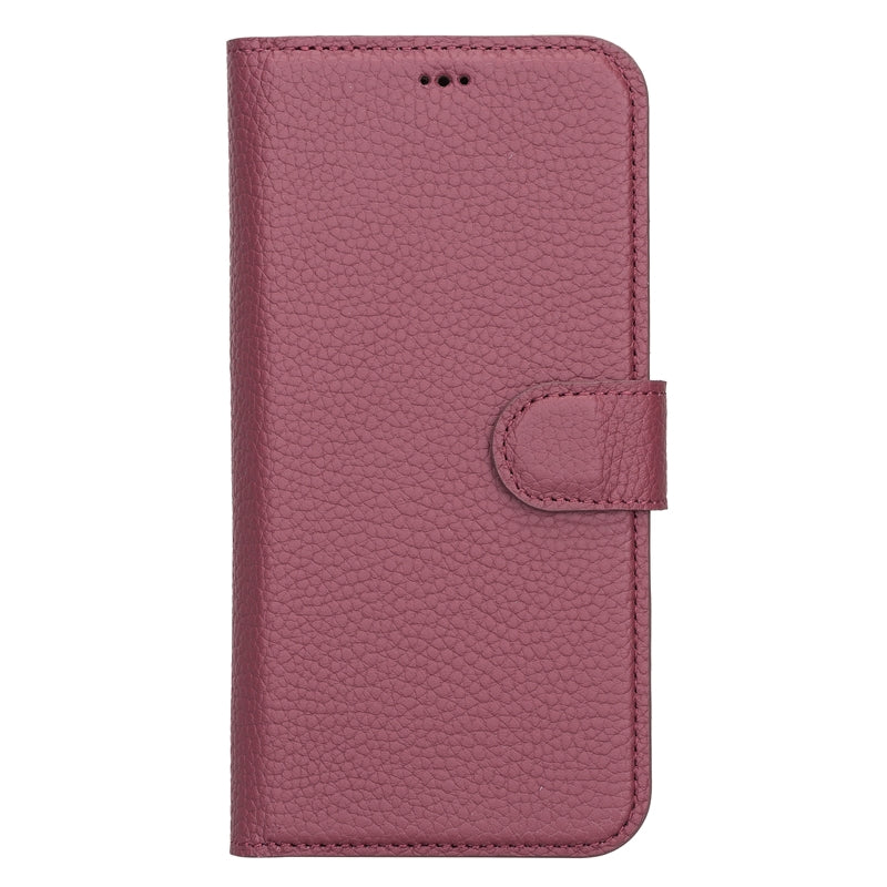 iPhone 13 Pro Max Burgundy Leather Detachable 2-in-1 Wallet Case with Card Holder and MagSafe - Hardiston - 3