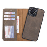 iPhone 13 Pro Max Mocha Leather Detachable 2-in-1 Wallet Case with Card Holder and MagSafe - Hardiston - 2