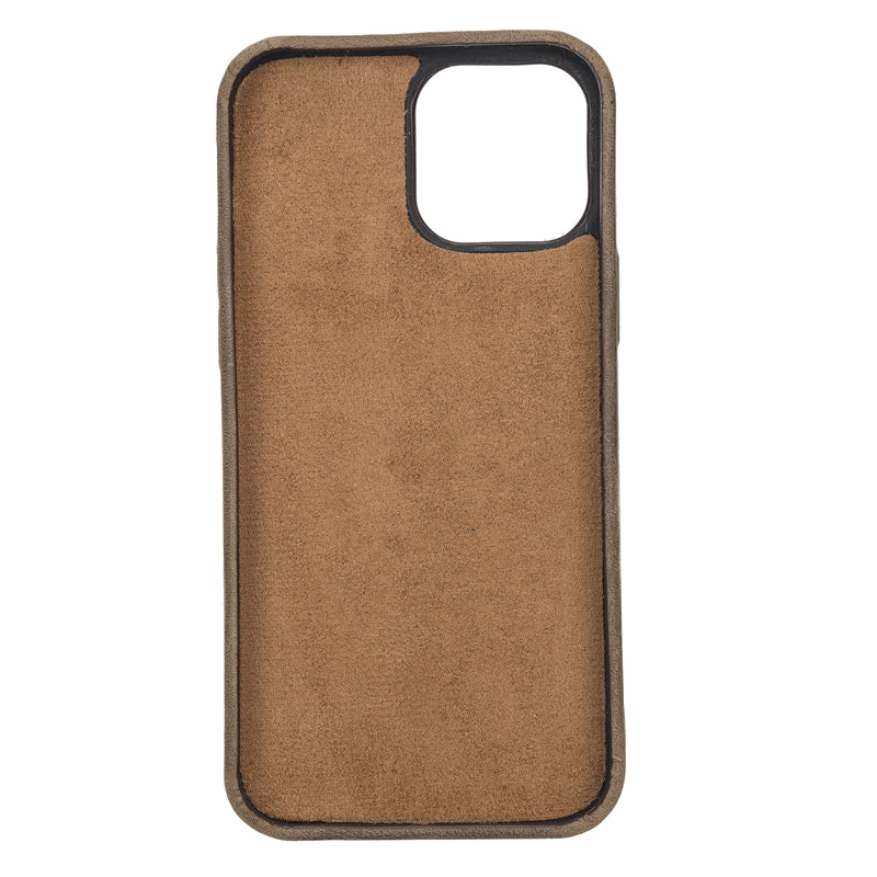 iPhone 13 Pro Max Mocha Leather Snap-On Case with Card Holder - Hardiston - 4