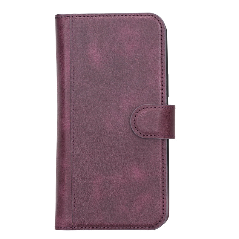 iPhone 13 Pro Max Purple Leather Detachable Dual 2-in-1 Wallet Case with Card Holder and MagSafe - Hardiston - 5