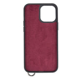 iPhone 13 Pro Max Purple Leather Snap-On Card Holder Case with Back Strap - Hardiston - 4