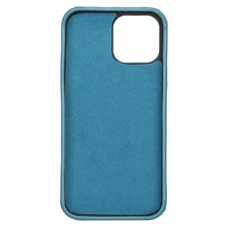 iPhone 13 Pro Max Turquoise Leather Snap-On Case with Card Holder - Hardiston - 4
