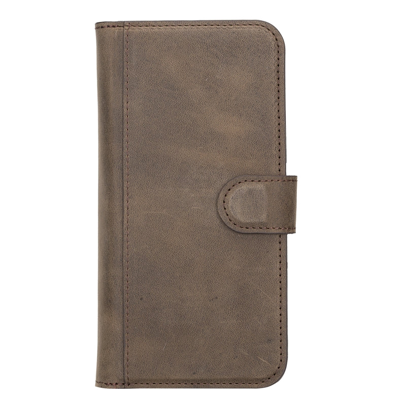 iPhone 13 Pro Mocha Leather Detachable Dual 2-in-1 Wallet Case with Card Holder and MagSafe - Hardiston - 5