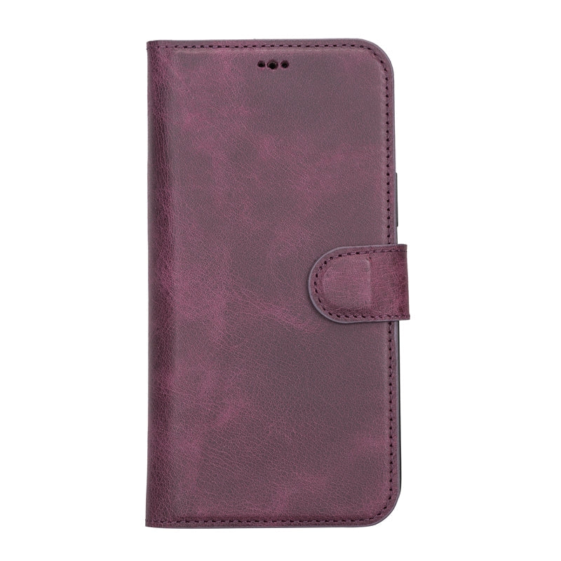 iPhone 13 Pro Purple Leather Detachable 2-in-1 Wallet Case with Card Holder and MagSafe - Hardiston - 3