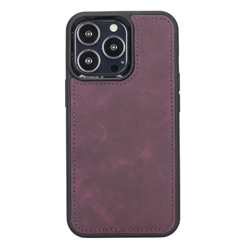 iPhone 13 Pro Purple Leather Detachable 2-in-1 Wallet Case with Card Holder and MagSafe - Hardiston - 5