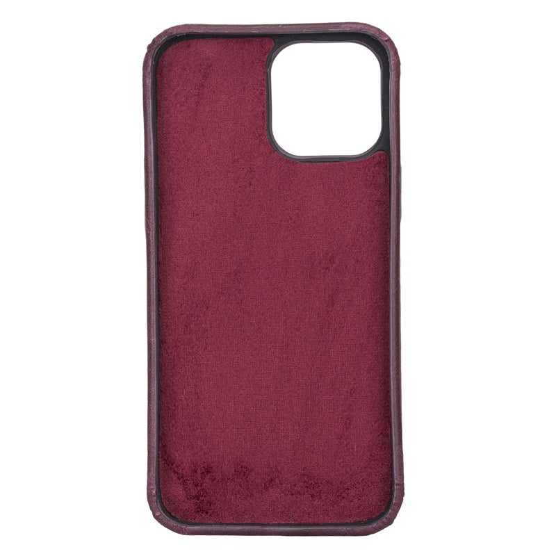 iPhone 13 Pro Purple Leather Snap-On Case with Card Holder - Hardiston - 4