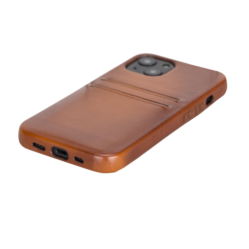 iPhone 13 Russet Leather Snap-On Case with Card Holder - Hardiston - 5