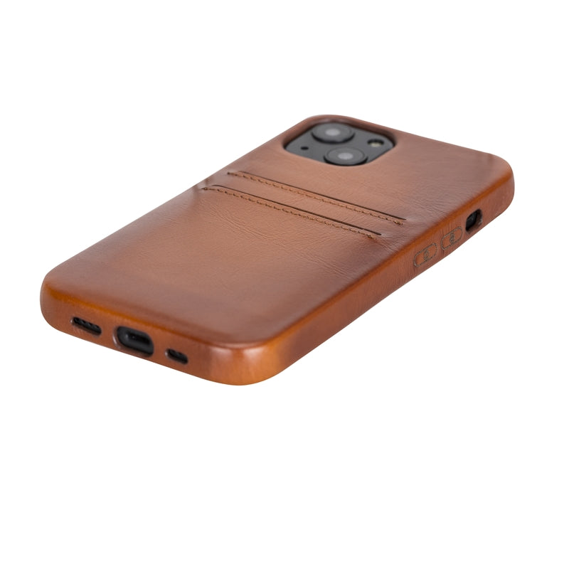iPhone 13 Russet Leather Snap-On Case with Card Holder - Hardiston - 6