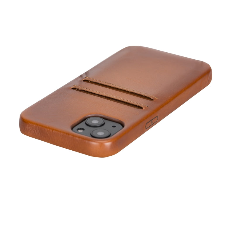 iPhone 13 Russet Leather Snap-On Case with Card Holder - Hardiston - 7