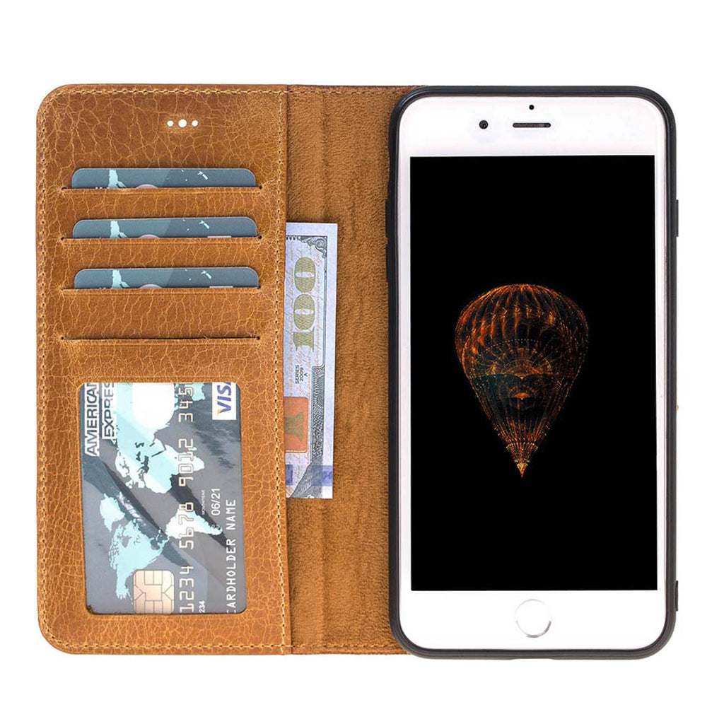 iPhone 8 Plus / 7 Plus Amber Leather Detachable 2-in-1 Wallet Case with Card Holder and MagSafe - Hardiston - 2