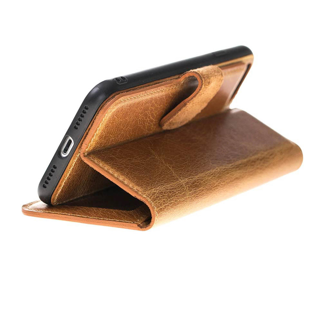 iPhone 8 Plus / 7 Plus Amber Leather Detachable 2-in-1 Wallet Case with Card Holder and MagSafe - Hardiston - 3