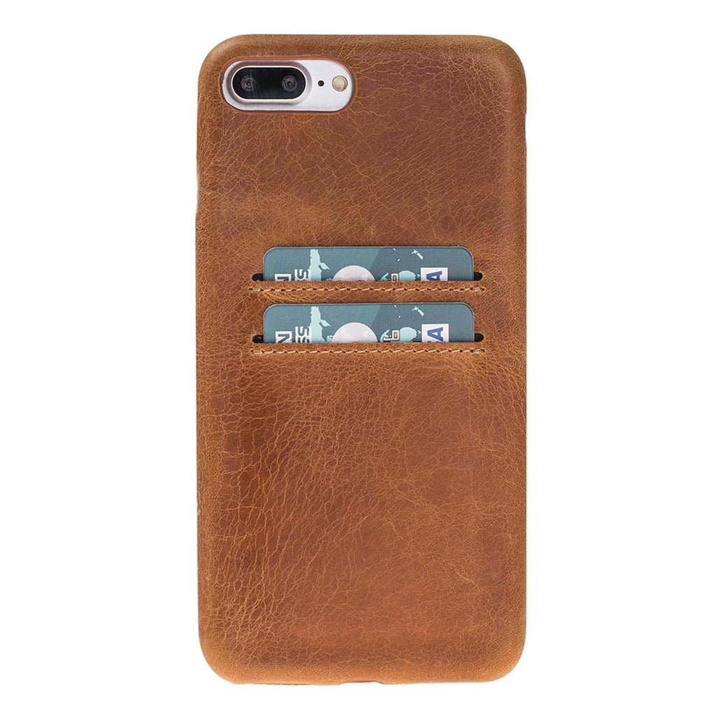 iPhone 8 Plus / 7 Plus Amber Leather Snap-On Case with Card Holder - Hardiston - 1