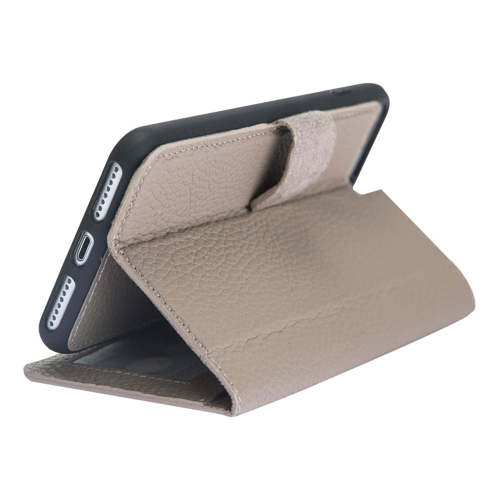 iPhone 8 Plus / 7 Plus Beige Leather Detachable 2-in-1 Wallet Case with Card Holder and MagSafe - Hardiston - 3