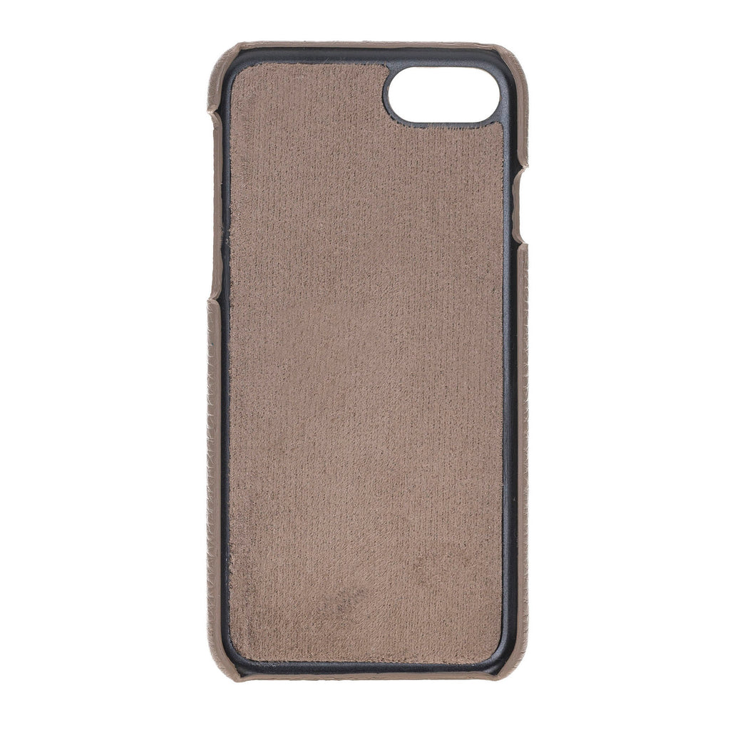 iPhone 8 Plus / 7 Plus Beige Leather Snap-On Case with Card Holder - Hardiston - 3