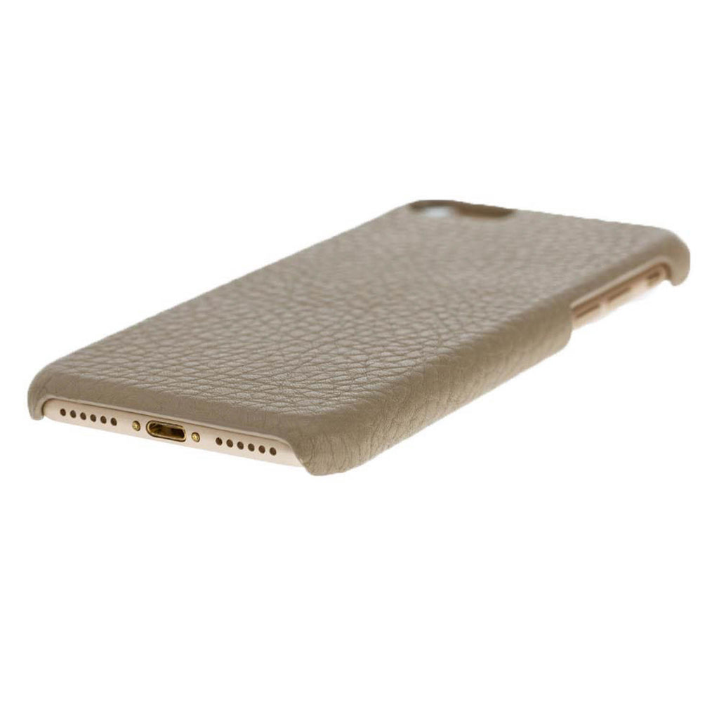iPhone 8 Plus / 7 Plus Beige Leather Snap-On Case - Hardiston - 5