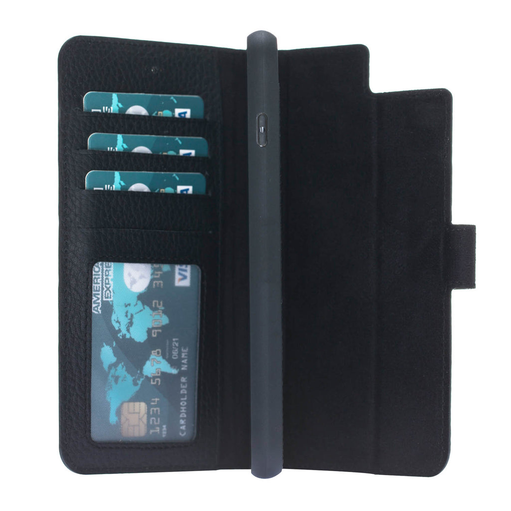 iPhone 8 Plus / 7 Plus Black Leather Detachable 2-in-1 Wallet Case with Card Holder and MagSafe - Hardiston - 8