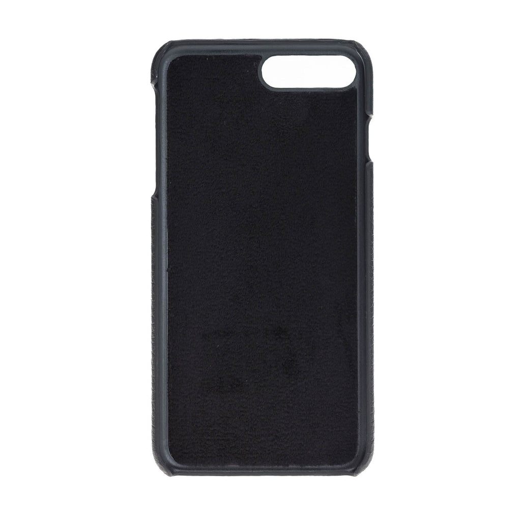 iPhone 8 Plus / 7 Plus Black Leather Snap-On Case with Card Holder - Hardiston - 3