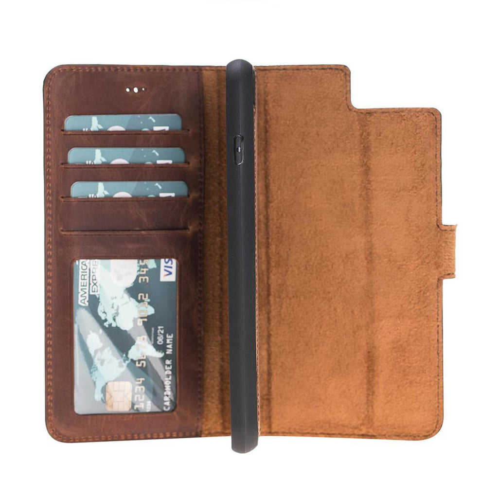 iPhone 8 Plus / 7 Plus Brown Leather Detachable 2-in-1 Wallet Case with Card Holder and MagSafe - Hardiston - 8