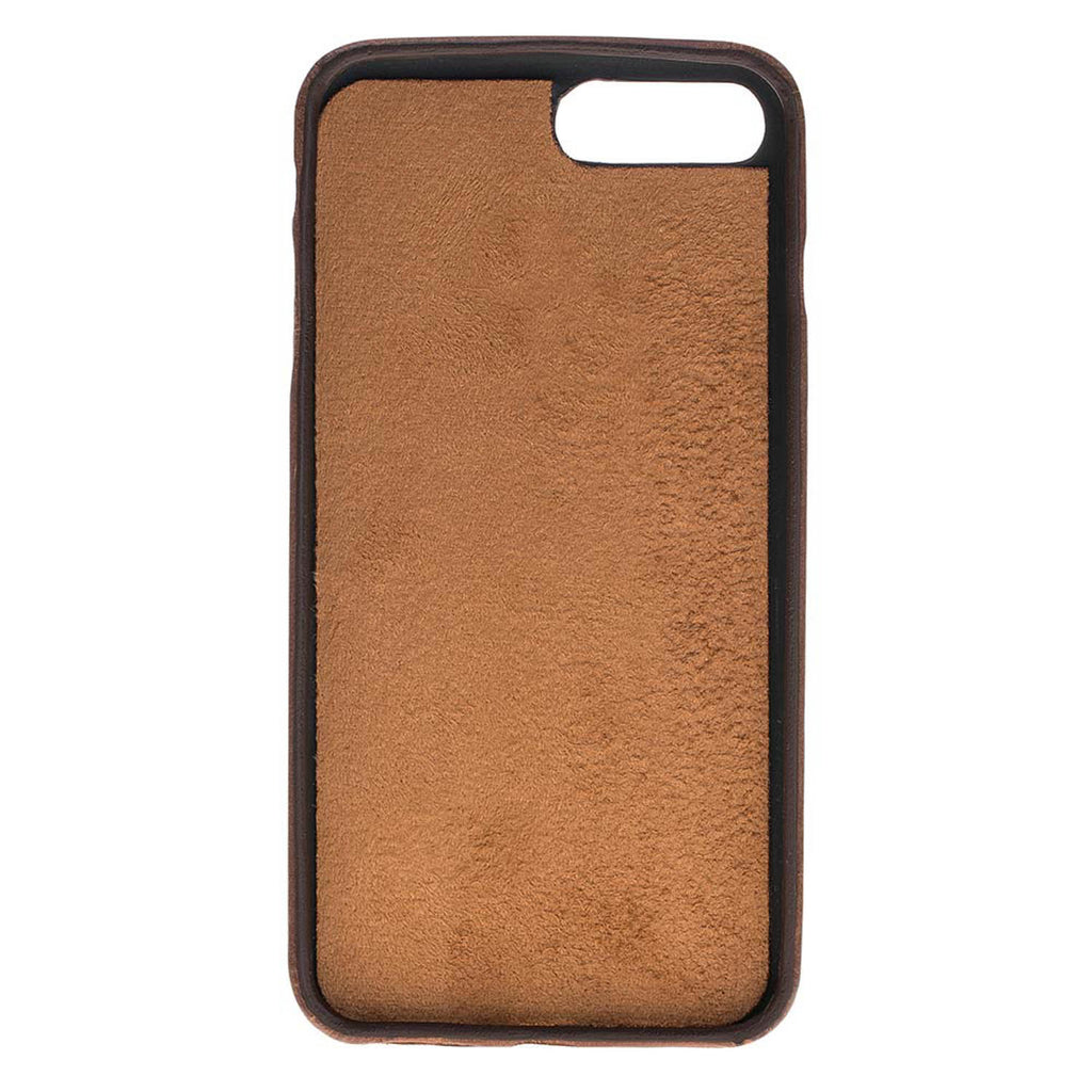 iPhone 8 Plus / 7 Plus Brown Leather Snap-On Case with Card Holder - Hardiston - 3