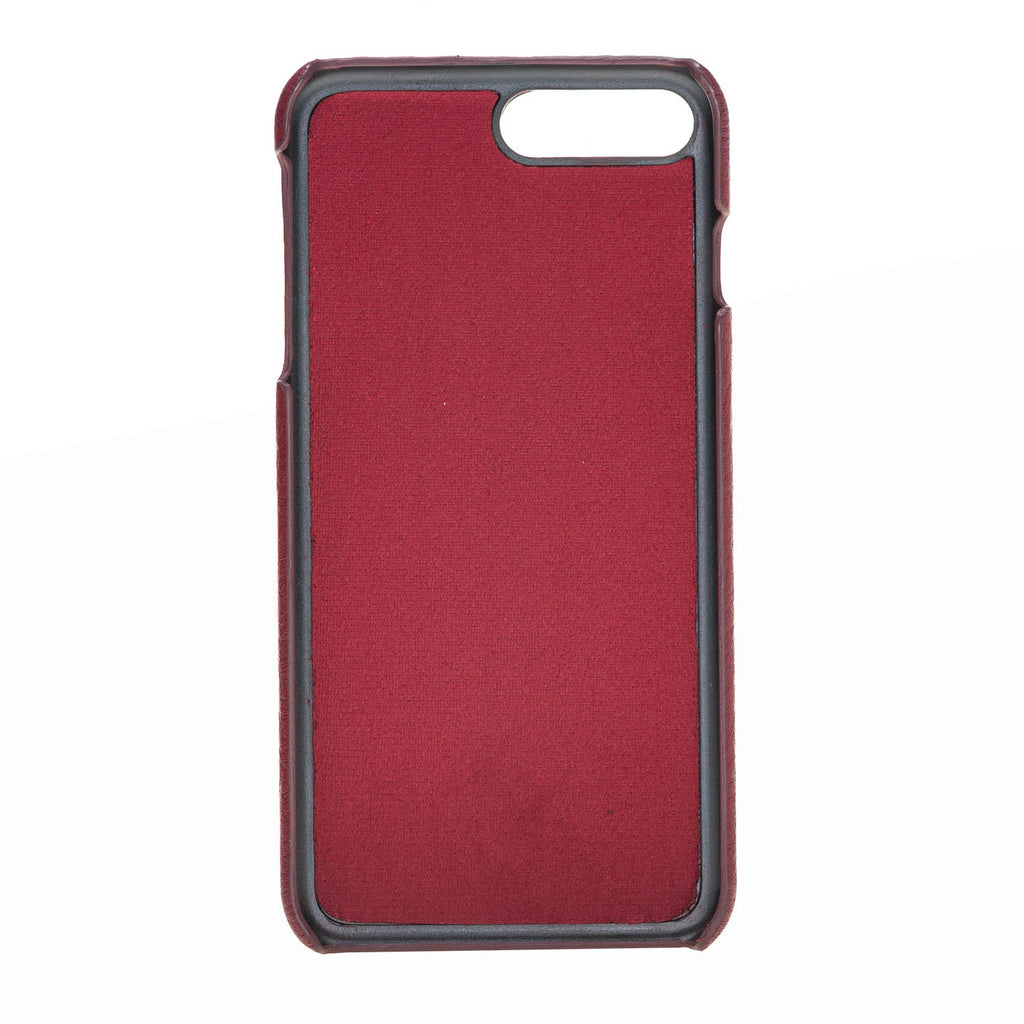 iPhone 8 Plus / 7 Plus Burgundy Leather Snap-On Case with Card Holder - Hardiston - 4