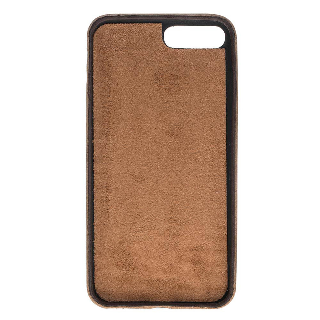 iPhone 8 Plus / 7 Plus Camel Leather Snap-On Case with Card Holder - Hardiston - 3