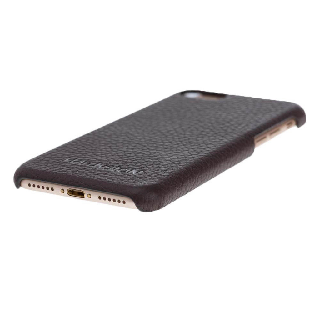 iPhone 8 Plus / 7 Plus Dark Brown Leather Snap-On Case - Hardiston - 4