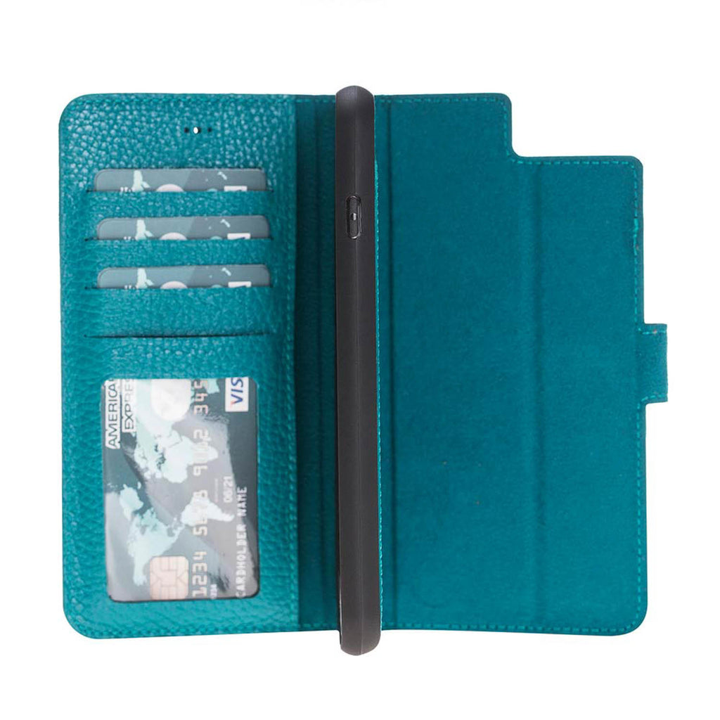 iPhone 8 Plus / 7 Plus Green Leather Detachable 2-in-1 Wallet Case with Card Holder and MagSafe - Hardiston - 8