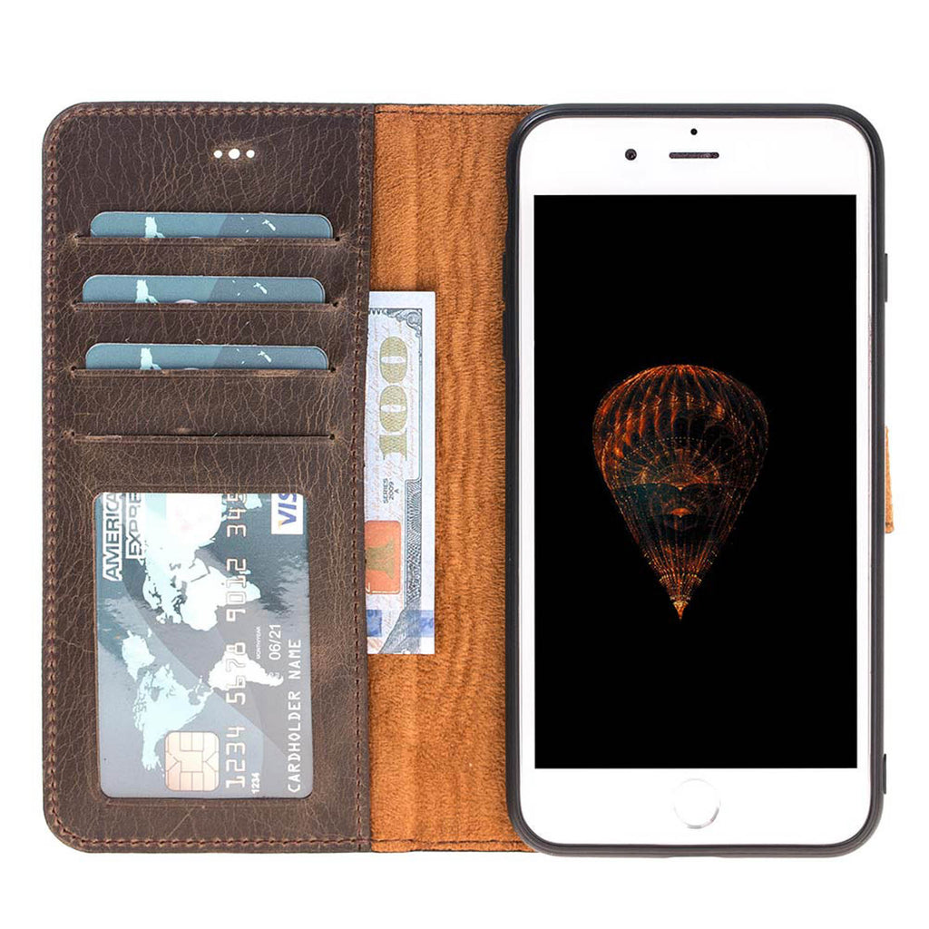 iPhone 8 Plus / 7 Plus Mocha Leather Detachable 2-in-1 Wallet Case with Card Holder and MagSafe - Hardiston - 2