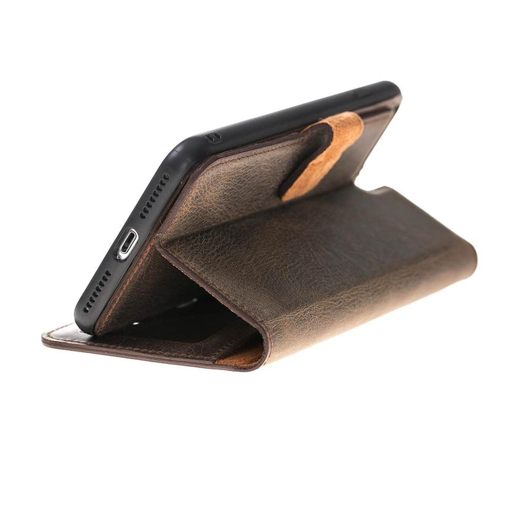 iPhone 8 Plus / 7 Plus Mocha Leather Detachable 2-in-1 Wallet Case with Card Holder and MagSafe - Hardiston - 3