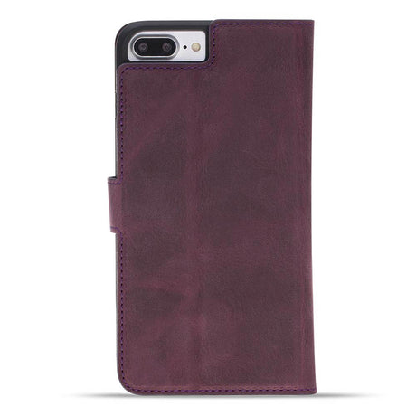 iPhone 8 Plus / 7 Plus Purple Leather Detachable 2-in-1 Wallet Case with Card Holder and MagSafe - Hardiston - 5