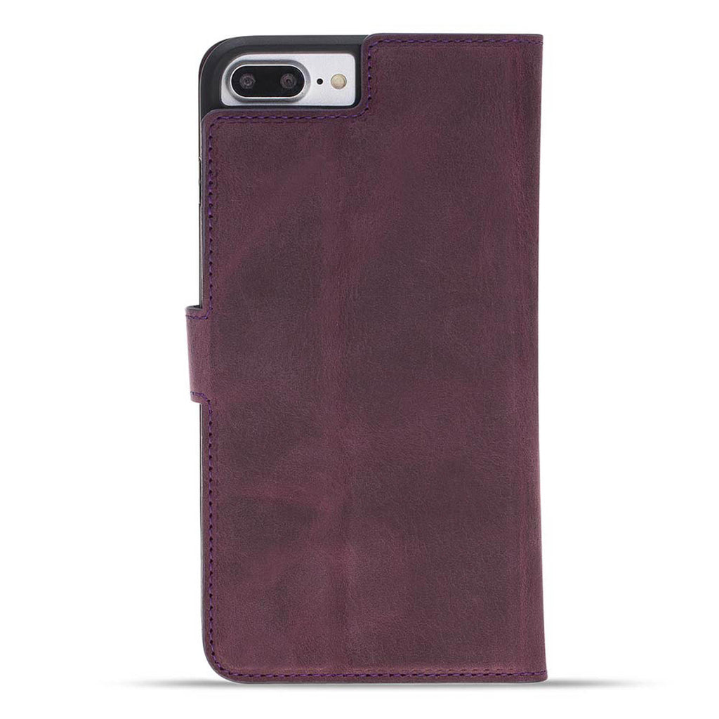 iPhone 8 Plus / 7 Plus Purple Leather Detachable 2-in-1 Wallet Case with Card Holder and MagSafe - Hardiston - 5