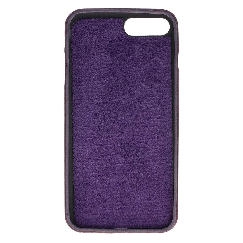 iPhone 8 Plus / 7 Plus Purple Leather Snap-On Case with Card Holder - Hardiston - 3