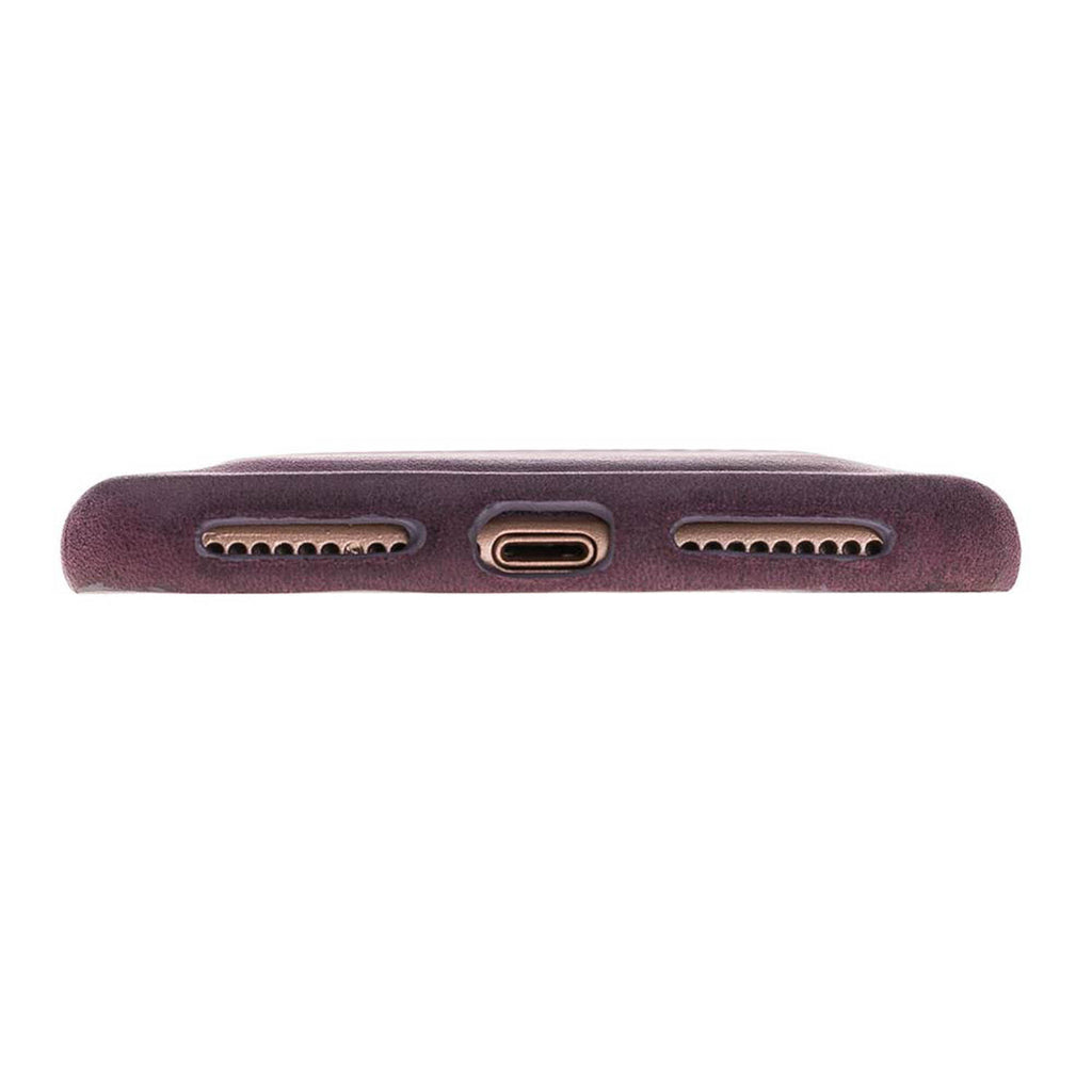 iPhone 8 Plus / 7 Plus Purple Leather Snap-On Case with Card Holder - Hardiston - 6
