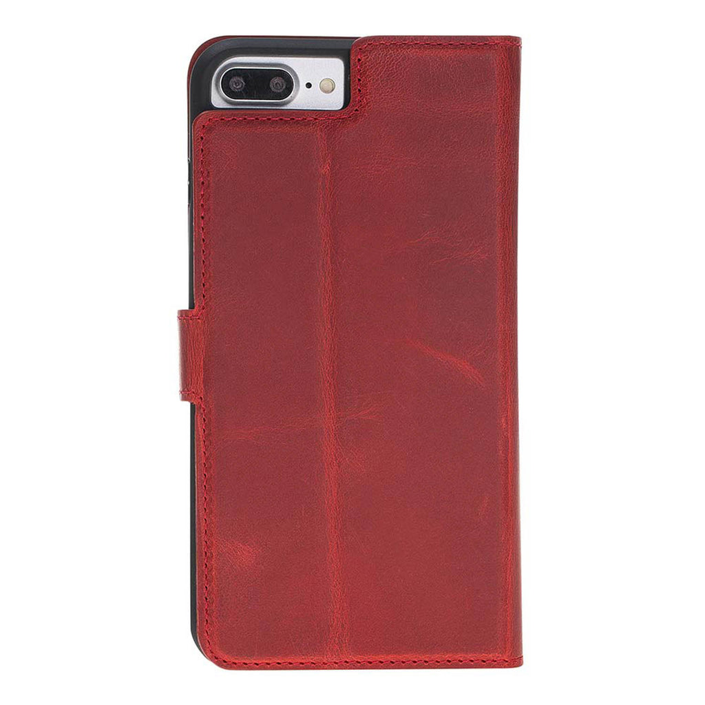 iPhone 8 Plus / 7 Plus Red Leather Detachable 2-in-1 Wallet Case with Card Holder and MagSafe - Hardiston - 5