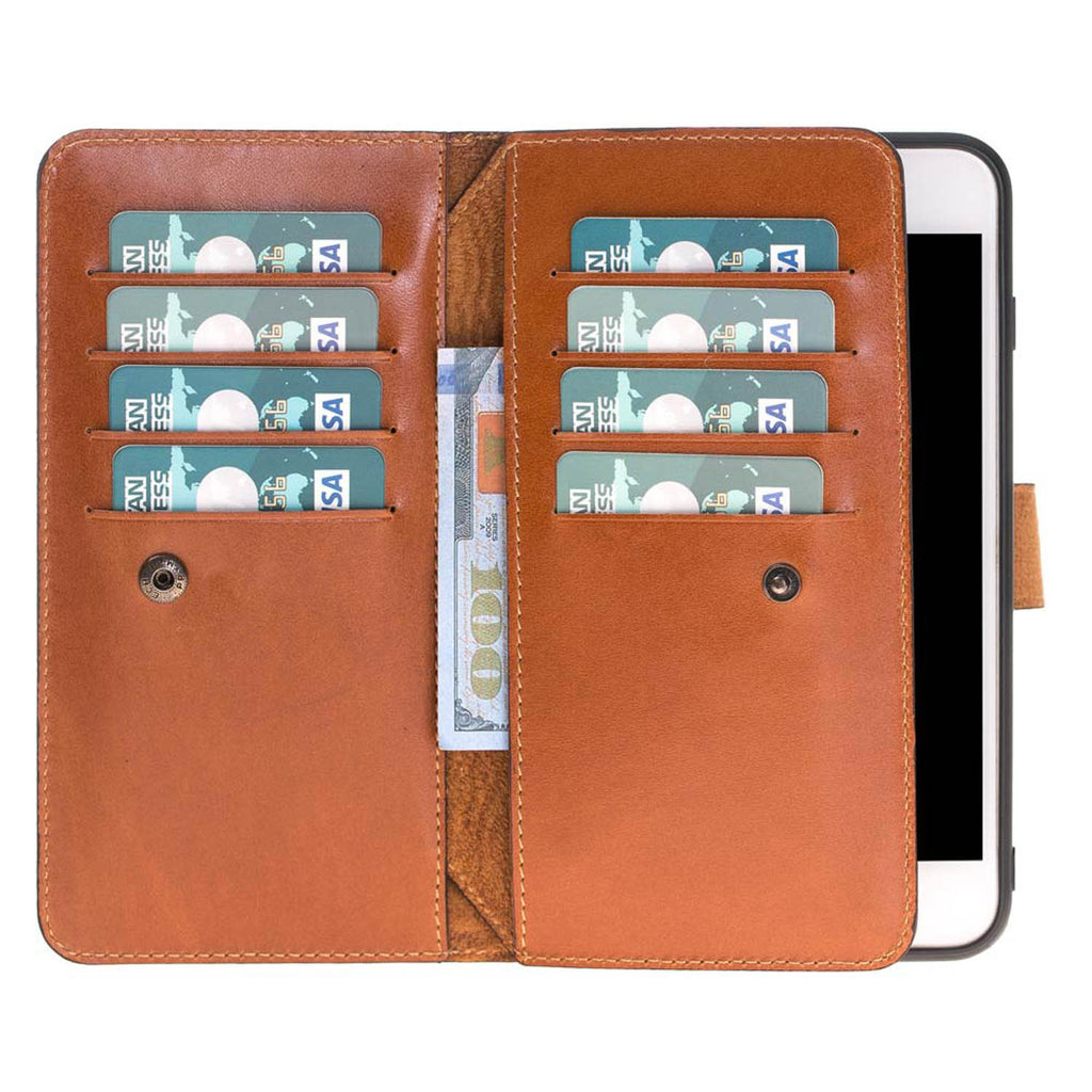 iPhone 8 Plus / 7 Plus Russet Leather Detachable Dual 2-in-1 Wallet Case with Card Holder and MagSafe - Hardiston - 2