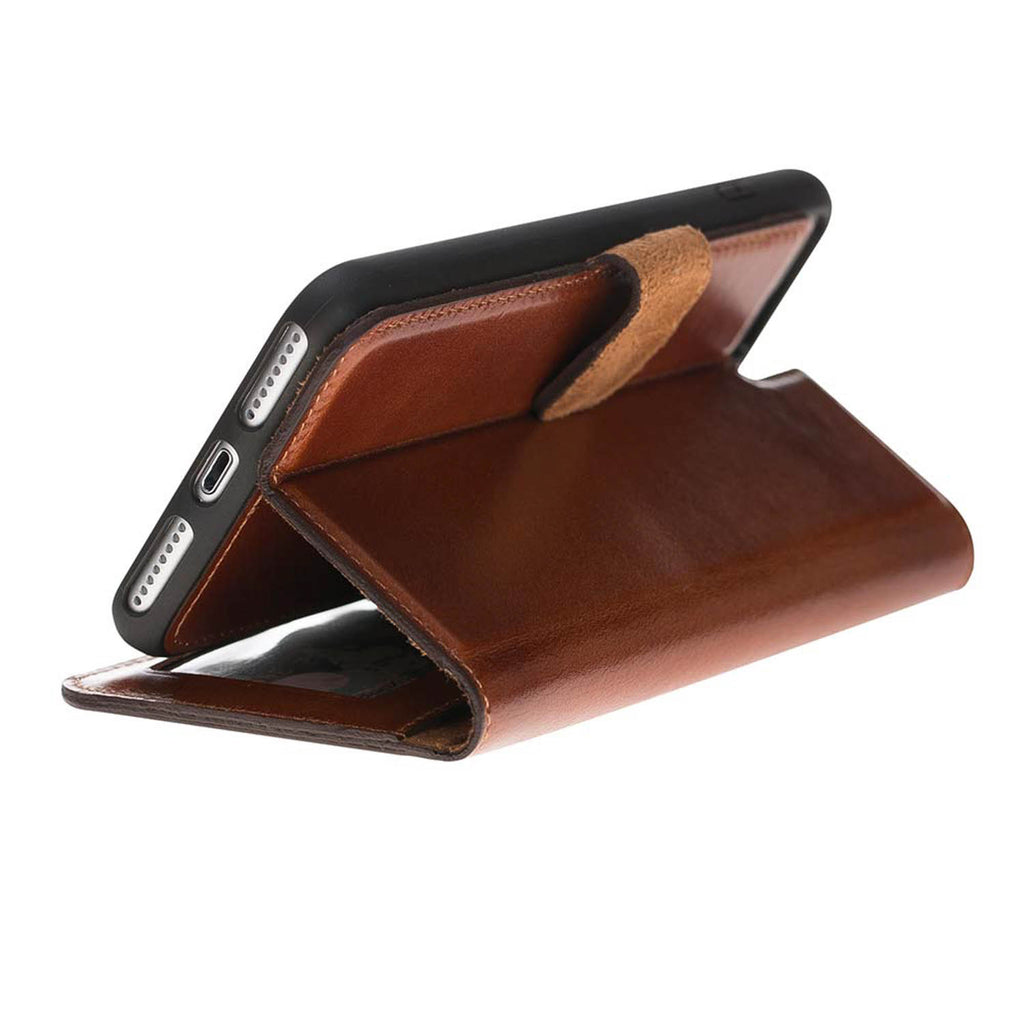 iPhone 8 Plus / 7 Plus Russet Leather Detachable 2-in-1 Wallet Case with Card Holder and MagSafe - Hardiston - 3