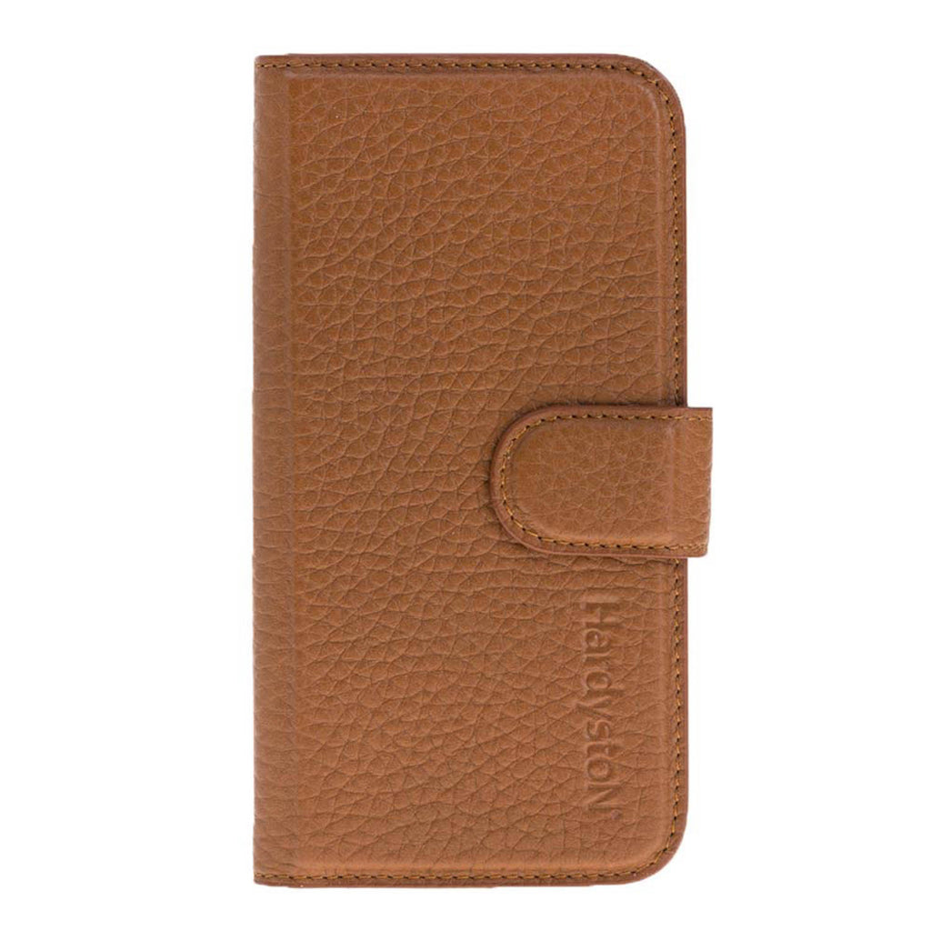iPhone 8 Plus / 7 Plus Tan Leather Folio 2-in-1 Wallet Case with Card Holder and MagSafe - Hardiston - 3