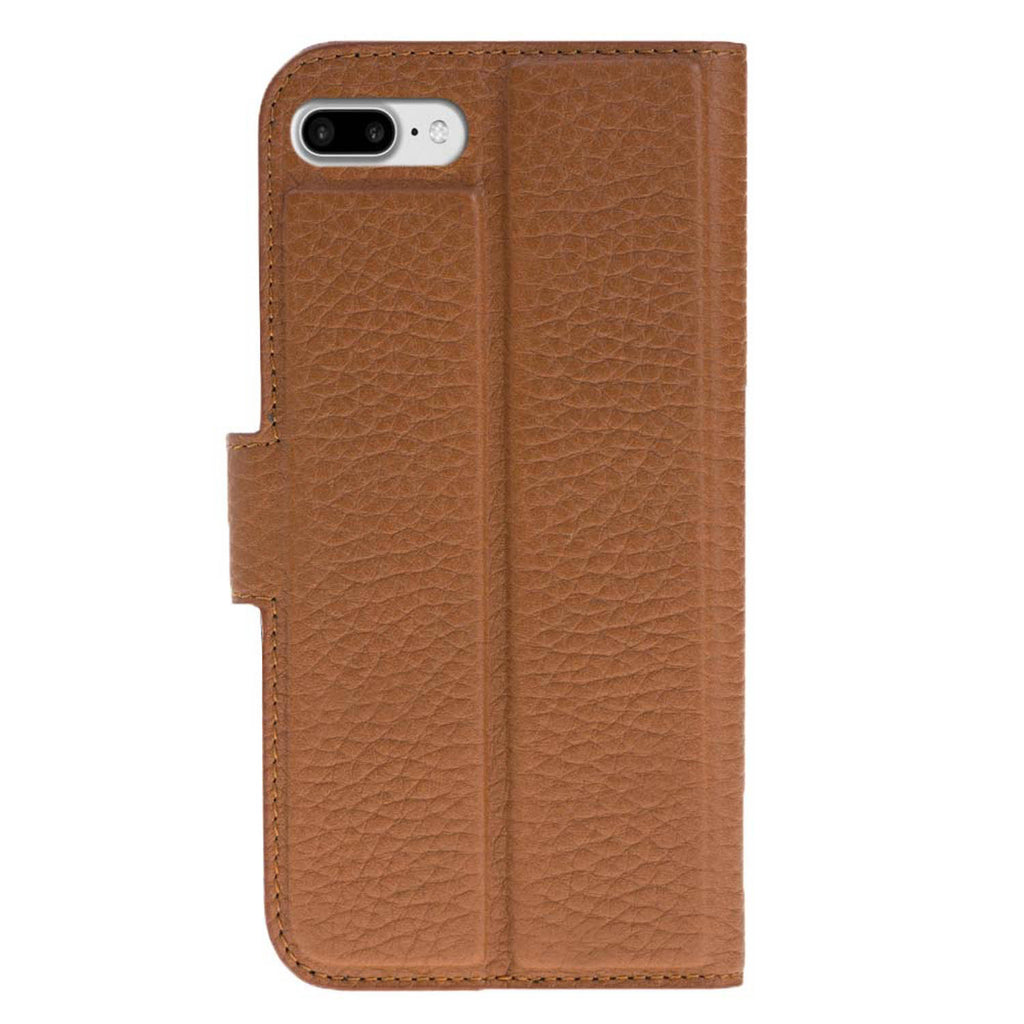 iPhone 8 Plus / 7 Plus Tan Leather Folio 2-in-1 Wallet Case with Card Holder and MagSafe - Hardiston - 4